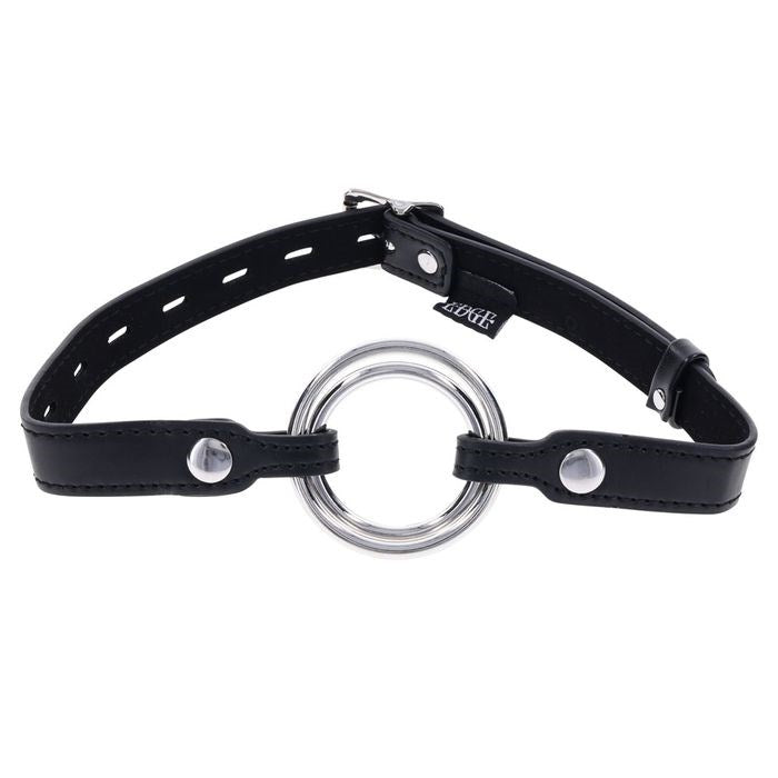 Sportsheets EDGE Interchangeable BDSM Play Mouth Gag Ring Black - Bondage Gags and Bits