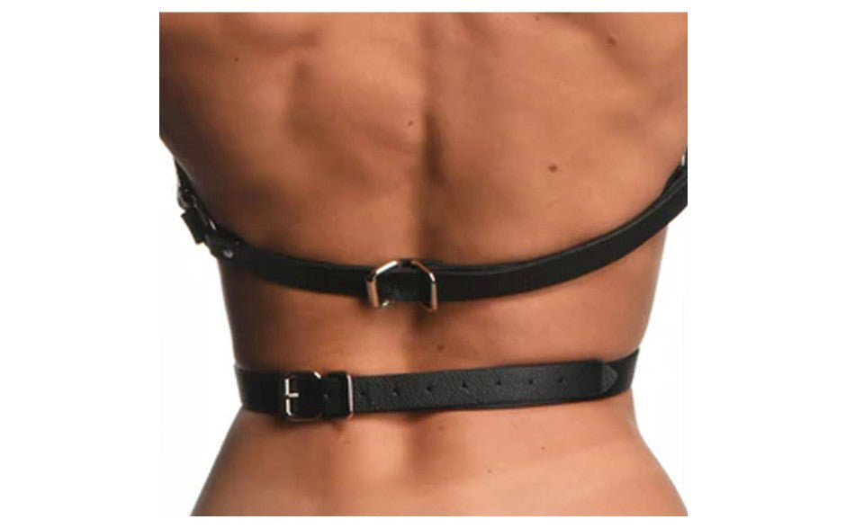 Strict Faux Leather Female Sexy Body Harness Black - - Cuffs And Restraints