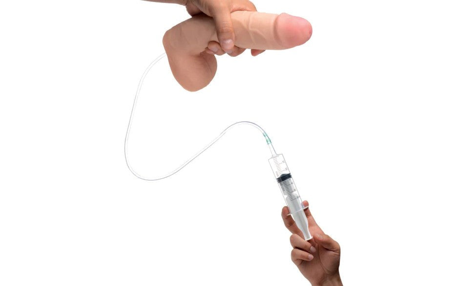 Loadz Realistic Squirting Dildo with Syringe 9 Inch - - Realistic Dildos