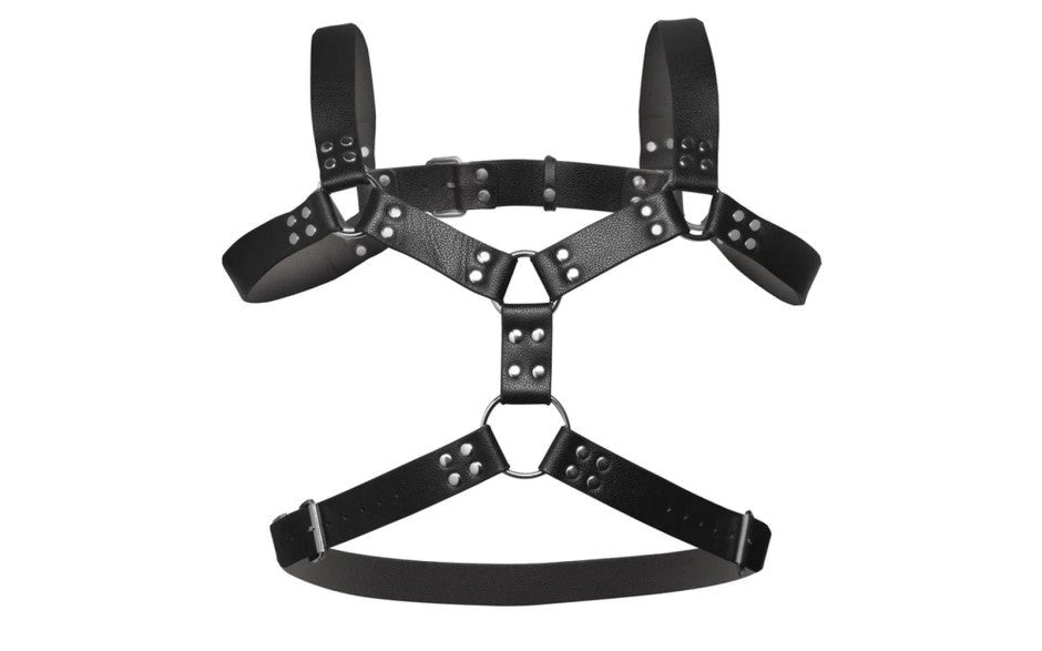 Strict 6 O-Ring BDSM Play Adjustable Chest Harness - - Cuffs And Restraints