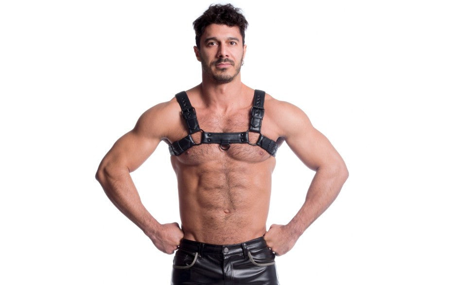 Sport Fucker Vegan Bulldog BDSM Play Harness Black - - Cuffs And Restraints