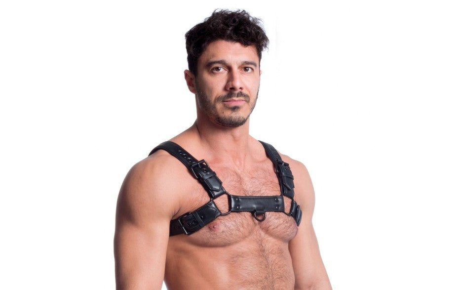 Sport Fucker Vegan Bulldog BDSM Play Harness Black - - Cuffs And Restraints