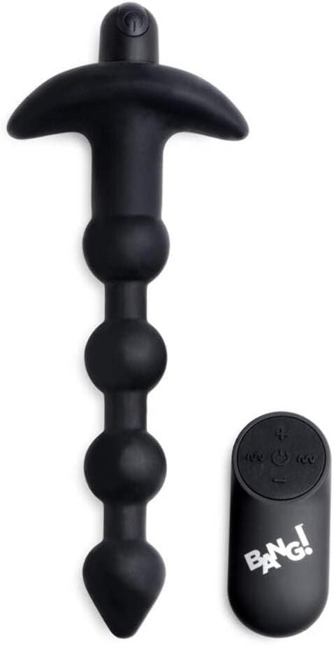 XR Brands Bang Remote Control Vibrating Anal Beads Black - - Anal Beads and Balls