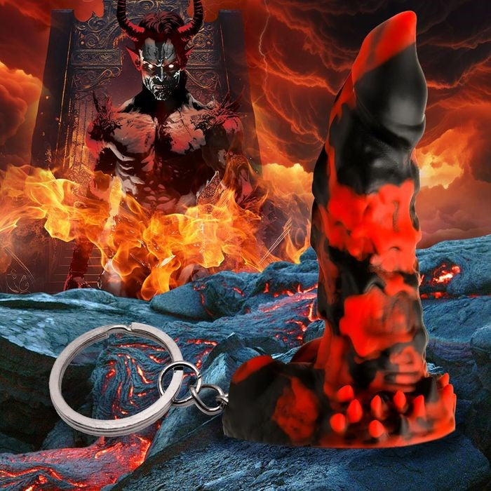 XR Brands Creature Cocks Fire Demon Fantasy Dildo Keyring - - Party Gifts and Novelties