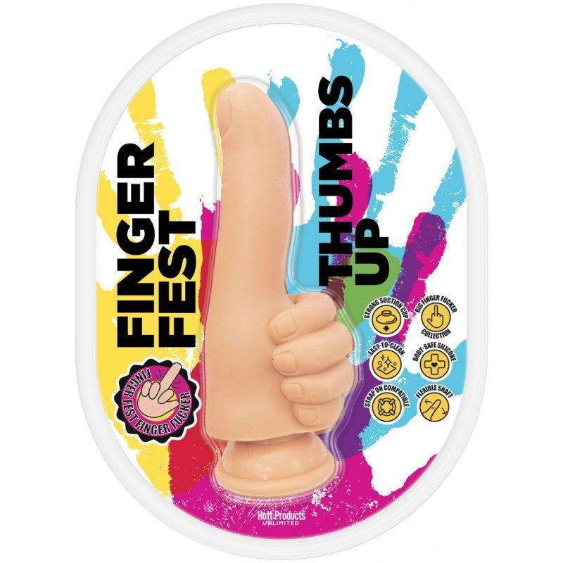 Hott Products Finger Fest Thumbs Up Realistic Dildo Flesh - - Realistic Dildos