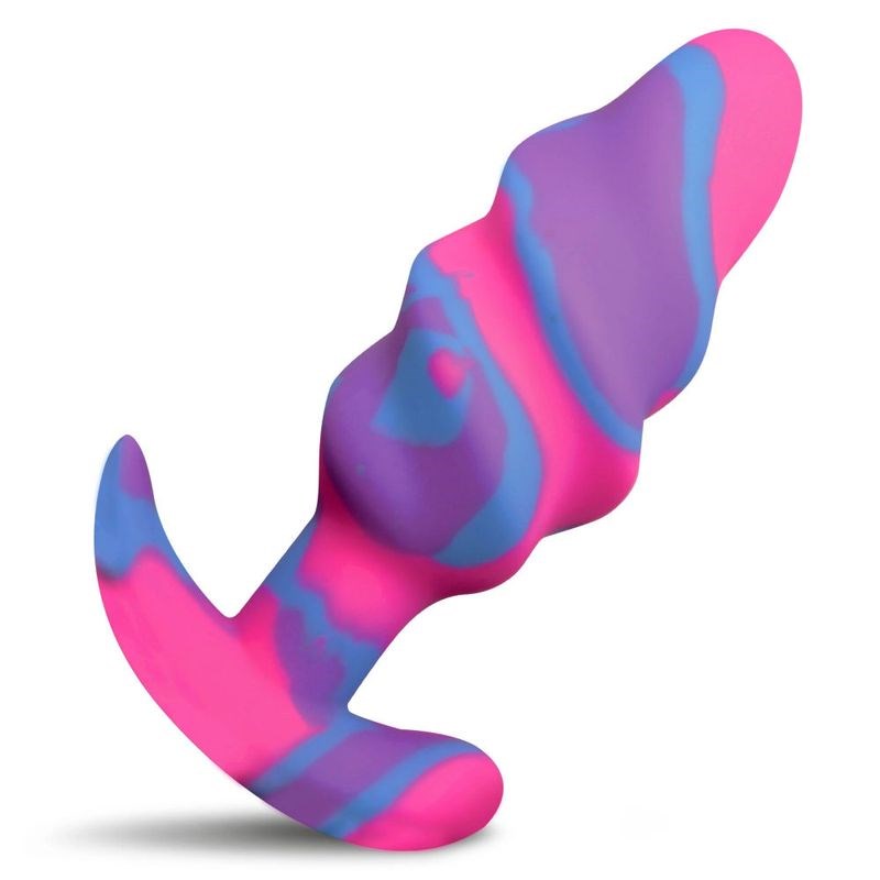 Creature Cocks Unicorn Swirl Silicone Butt Plug - - Butt Plugs