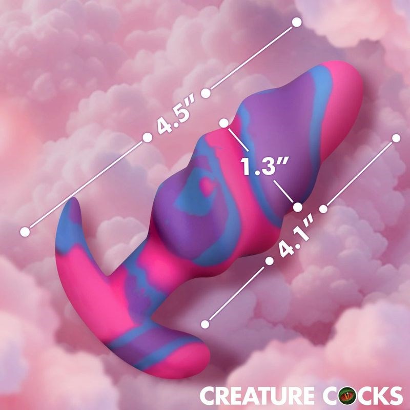 Creature Cocks Unicorn Swirl Silicone Butt Plug - - Butt Plugs