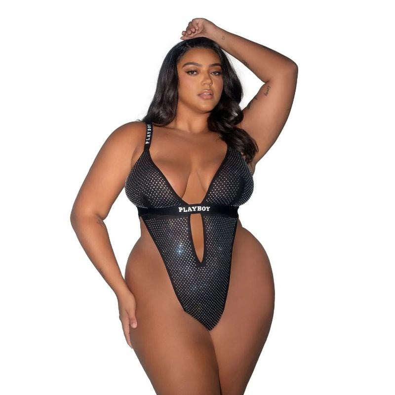 Playboy Disco Fever Sexy Womens Teddy Black - - Teddies and Bodysuits