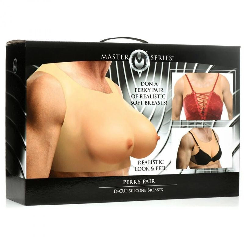 Master Series Perky Pair D Cup Silicone Breasts - - Breast and Nipple Toys