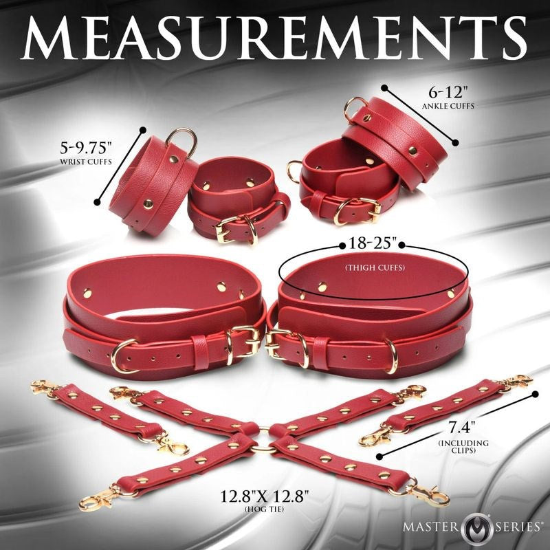 Master Series Crimson Captive BDSM Play Restraints - - Cuffs And Restraints