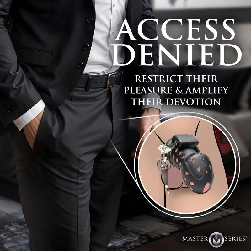 Master Series Lock Down Male Chastity Cage - - Male Chastity