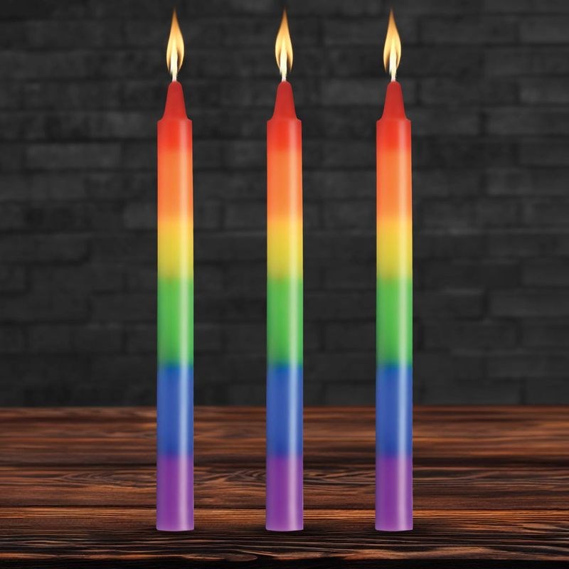 Master Series Pride Candles 3 Piece Rainbow Drip Candle - - Sex Pheromones and Perfumes