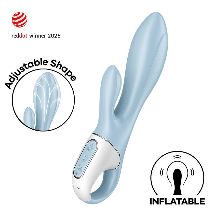 Satisfyer Air Pump Bunny 1 Inflatable Rabbit Vibrator Blue - Rabbit Vibrators