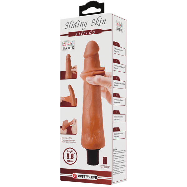 Pretty Love Alfredo 9.8 Inch Realistic Vibrating Cock Tan - - Vibrating Dildos