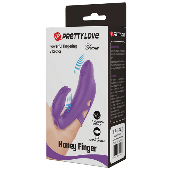 Pretty Love Yenna Rechargeable Honey Finger Vibrator Purple - Finger and Tongue Vibrators