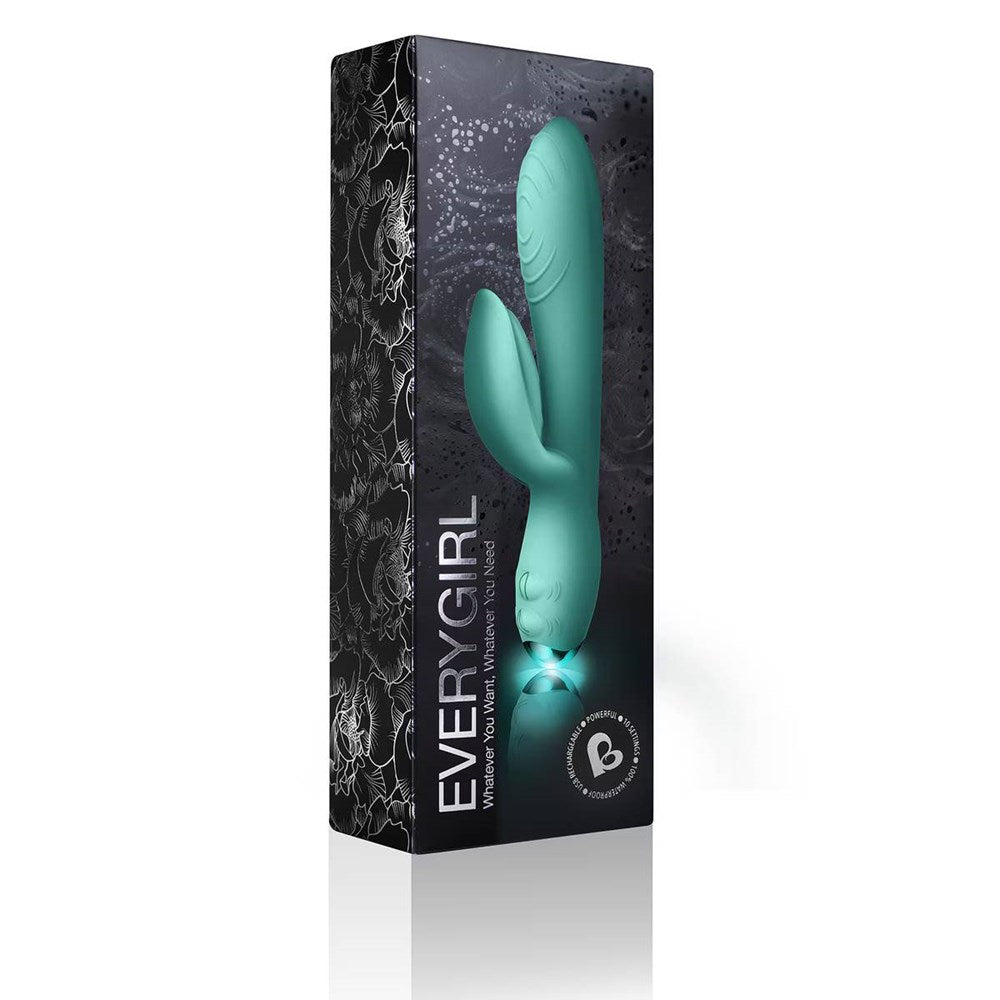 Rocks Off Every Girl Flexible Rabbit Vibrator Teal - Rabbit Vibrators