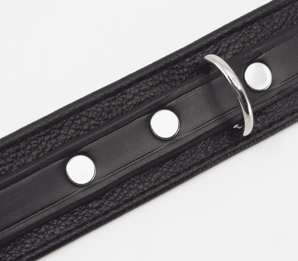 Love In Leather Flat & Grained Italian Leather Collar - - Collars and Leads