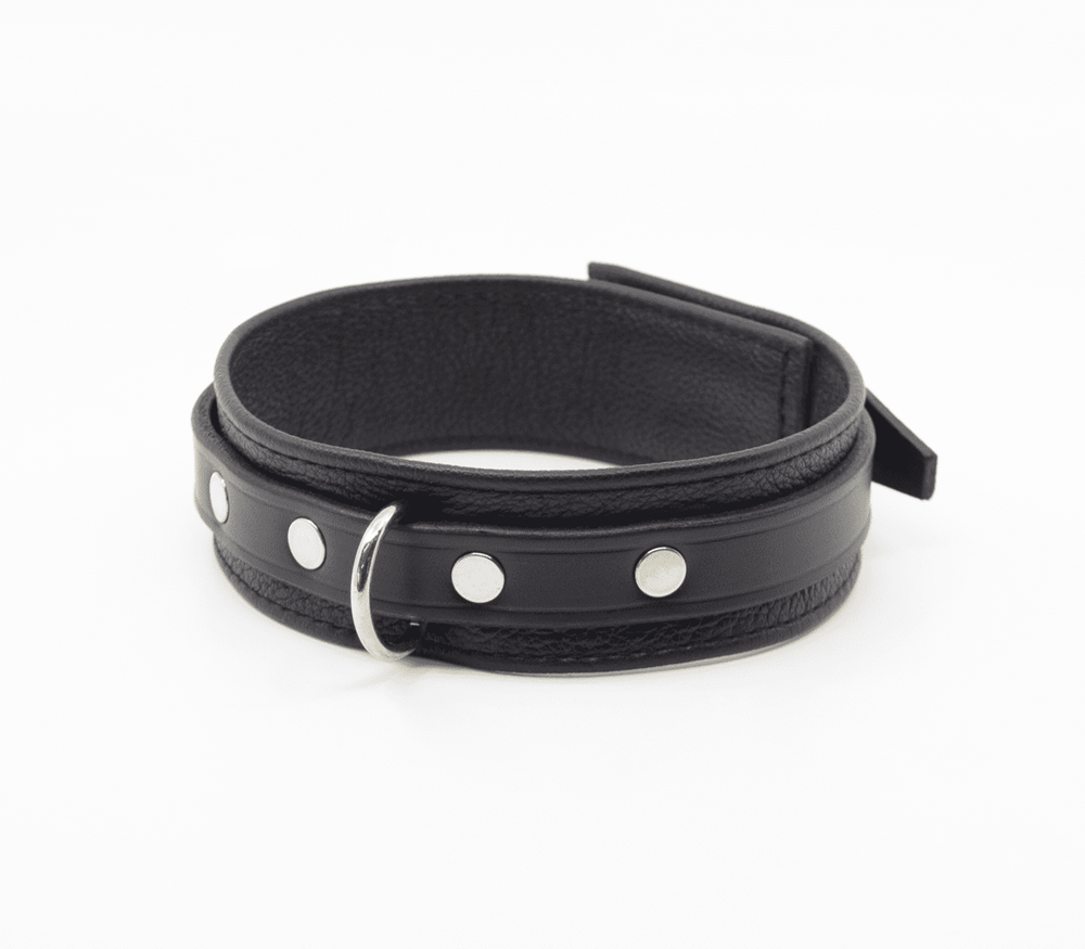 Love In Leather Flat & Grained Italian Leather Collar - - Collars and Leads