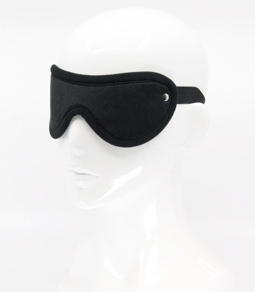 Love In Leather Soft Faux Fur BDSM Play Blindfold - Black - Masks And Blindfolds