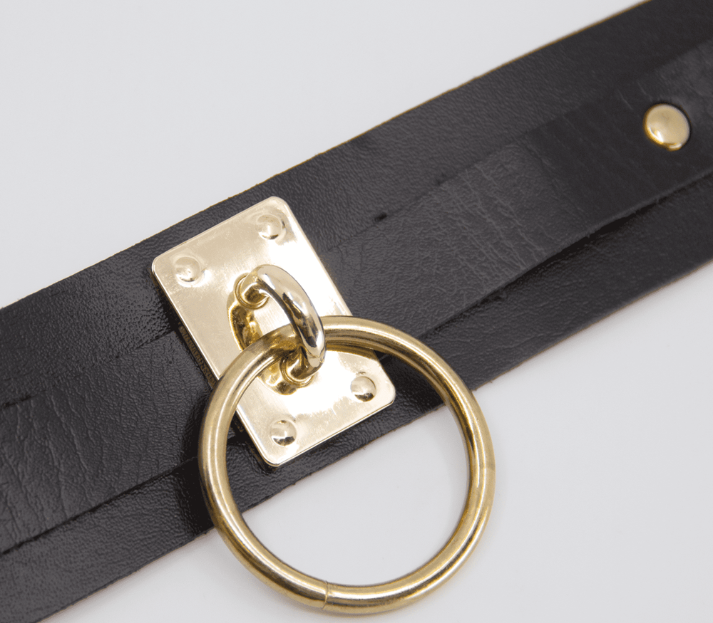 Love In Leather O-Ring Faux Leather BDSM Collar - Collars and Leads