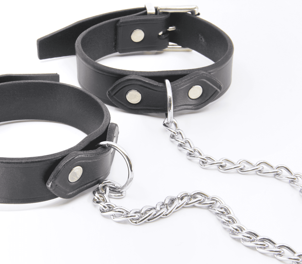 Love In Leather Classic Unlined Leather Handcuffs - - Cuffs And Restraints