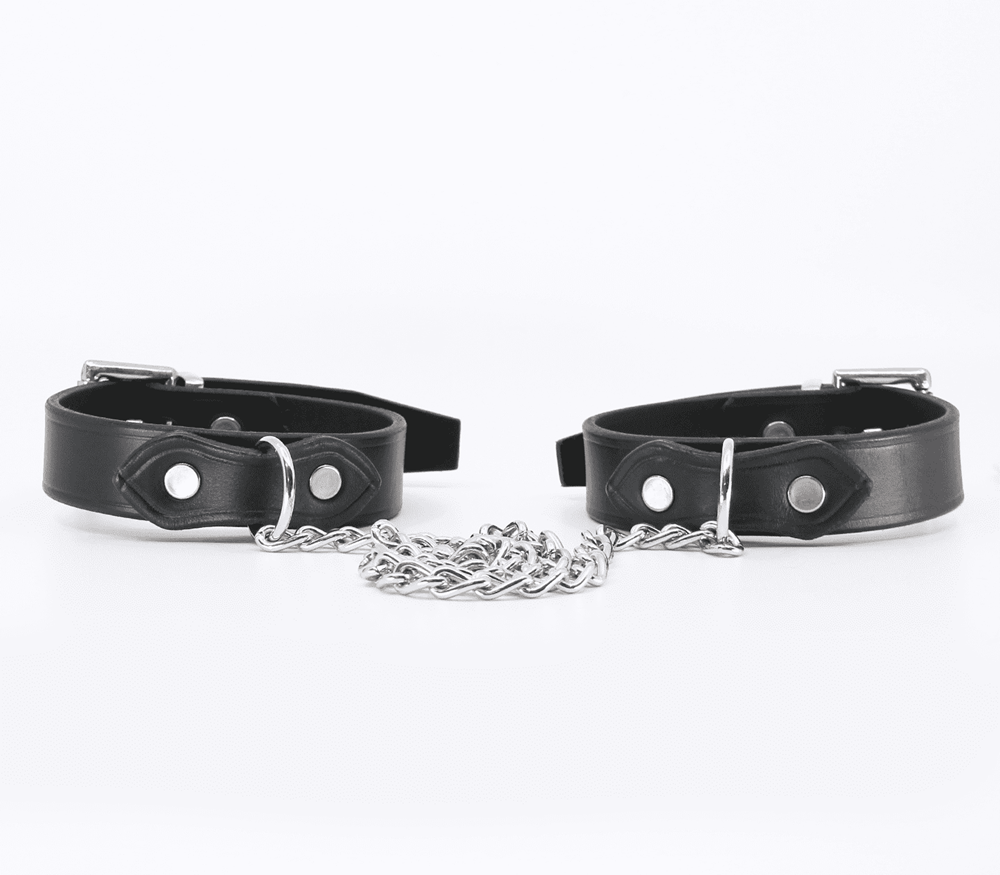Love In Leather Classic Unlined Leather Handcuffs - Default Title - Cuffs And Restraints