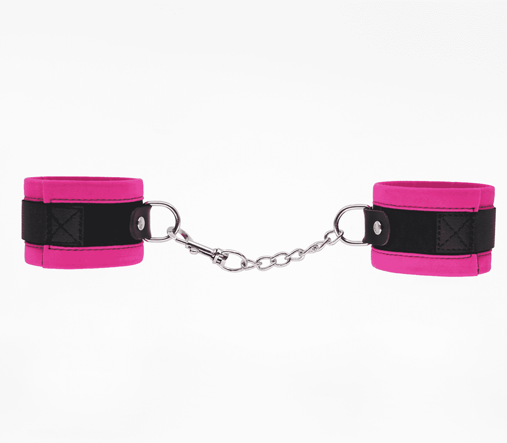 Love In Leather Lightly Padded Velveteen Hand Cuffs - Cuffs And Restraints
