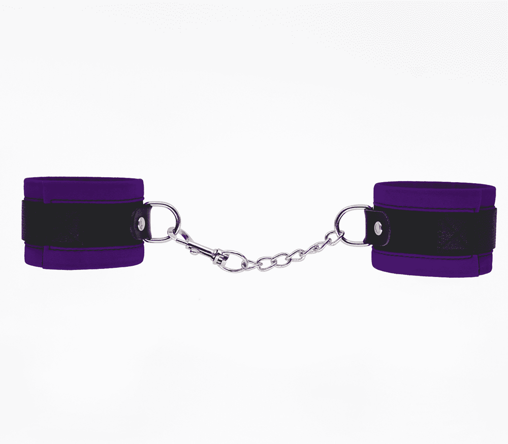 Love In Leather Lightly Padded Velveteen Hand Cuffs - Cuffs And Restraints