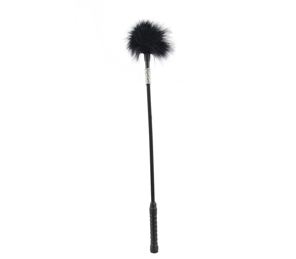 Love In Leather Black Diamante Feather Tickler - Default Title - Ticklers