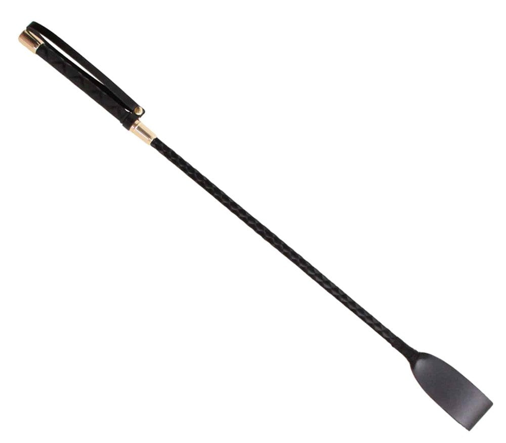 Love In Leather Braided Satin BDSM Play Crop - Gold - Whips And Crops