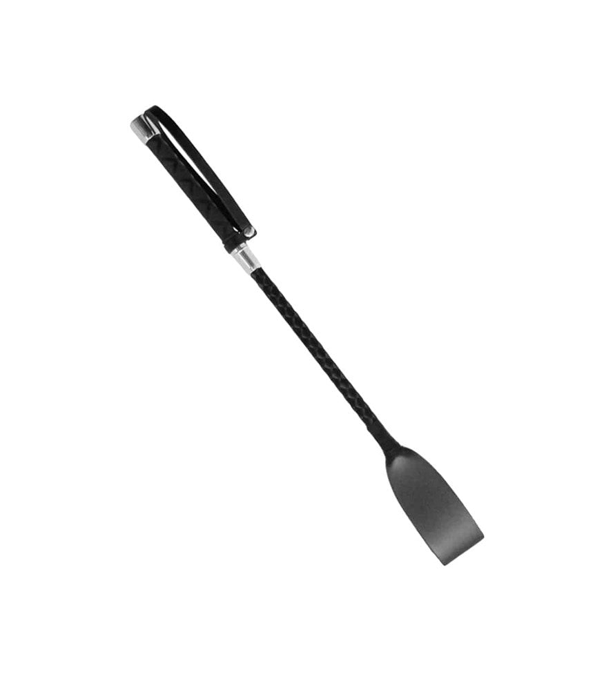 Love In Leather Short Braided Bondage Satin Crop - Silver - Whips And Crops