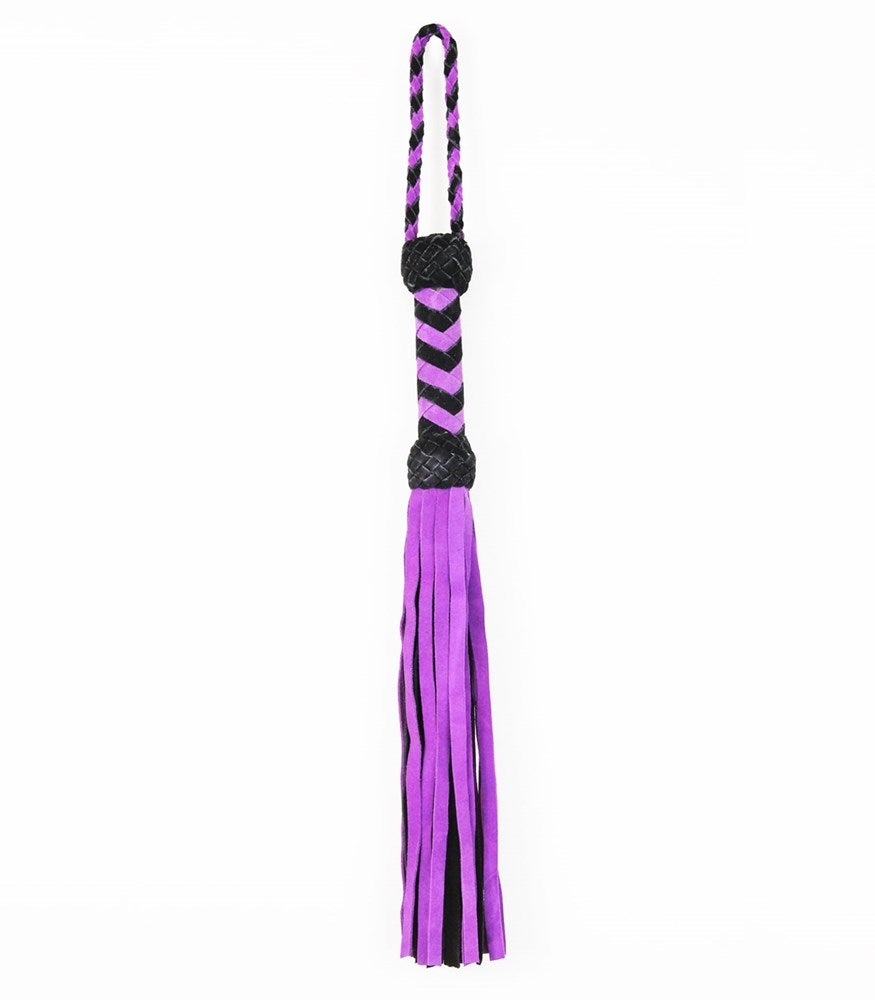 Love In Leather Medium Length Suede Leather Flogger - Red - Whips And Crops