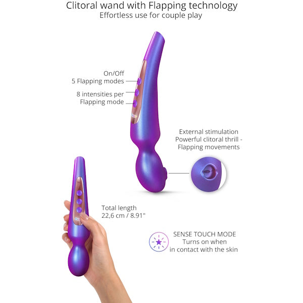 LOVE TO LOVE Pleaser Flapping Design Body Wand Purple - - Body Wands