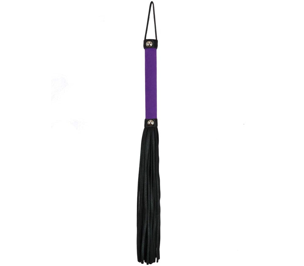Love In Leather Soft Velveteen Handle BDSM Flogger - Whips And Crops