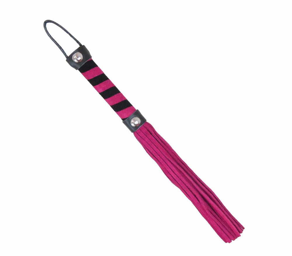 Love In Leather Candy Striped Willy Bondage Whip - Pink - Whips And Crops