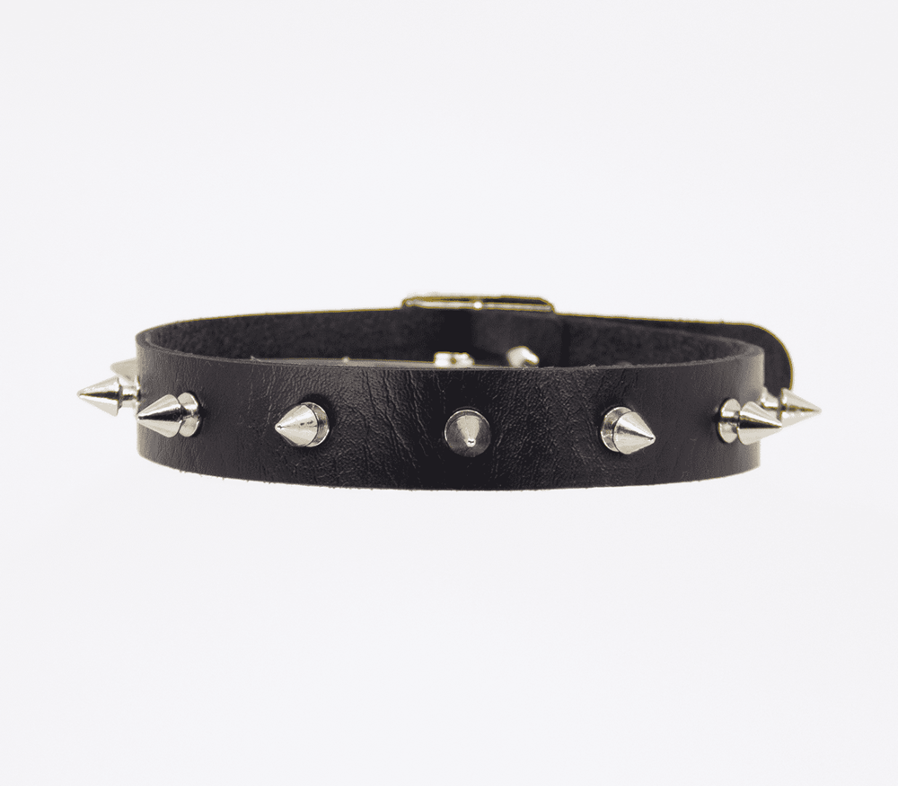 Love In Leather Spiked Faux Leather BDSM Choker - Default Title - Collars and Leads