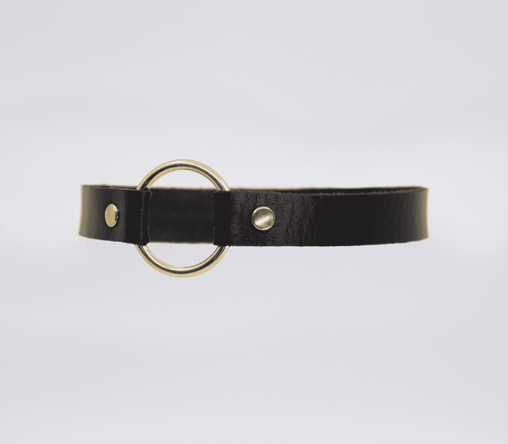 Love In Leather O-Ring Faux Leather BDSM Choker - - Collars and Leads