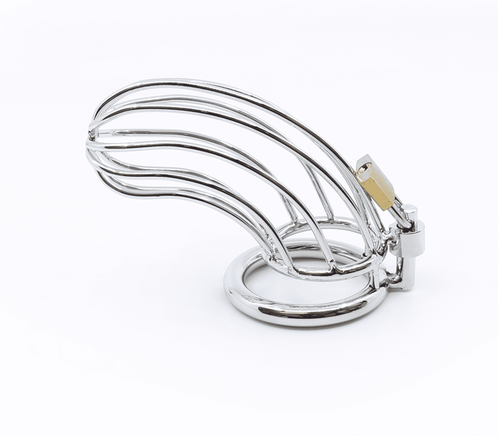 Love In Leather Bird Cage Style Male Chastity Device - 40mm - Male Chastity