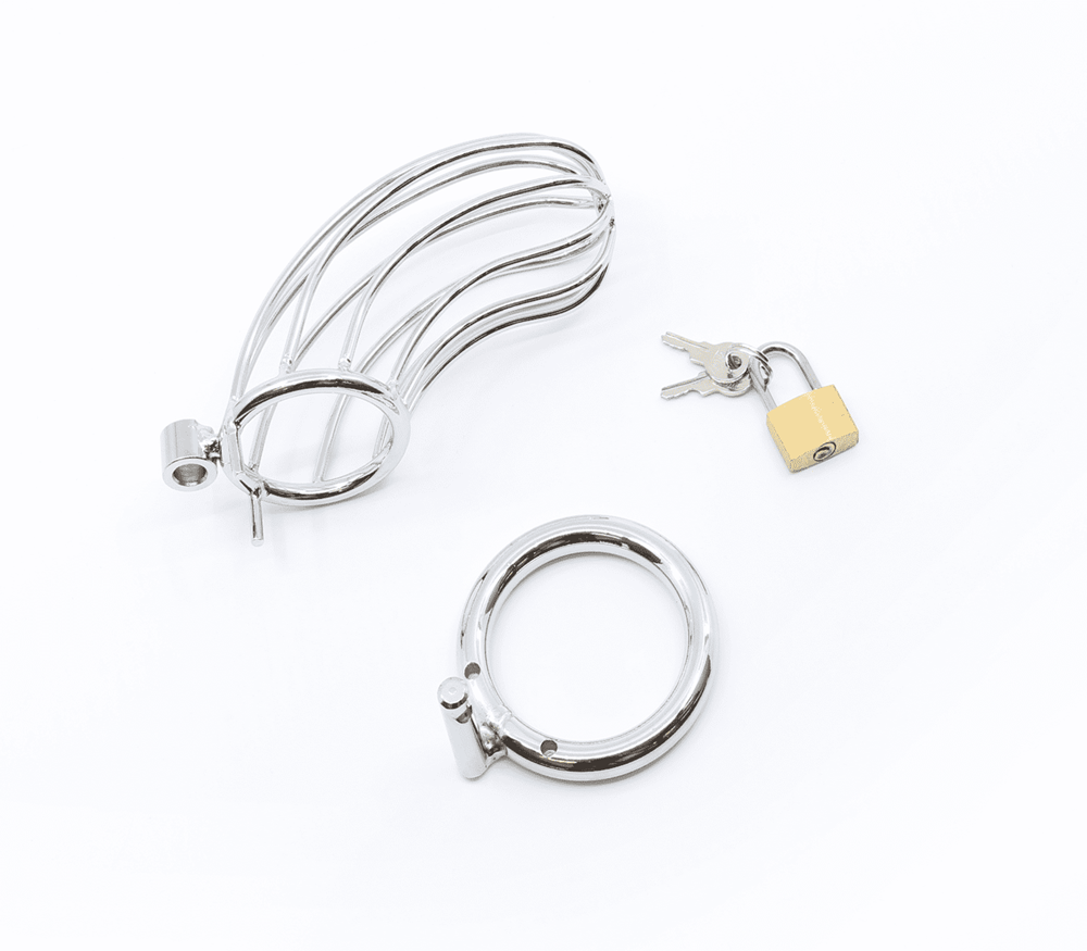 Love In Leather Bird Cage Style Male Chastity Device - 45mm - Male Chastity