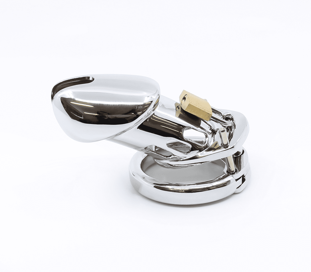 Love In Leather Moulded Shaft Male Chastity Cage - 40mm - Male Chastity