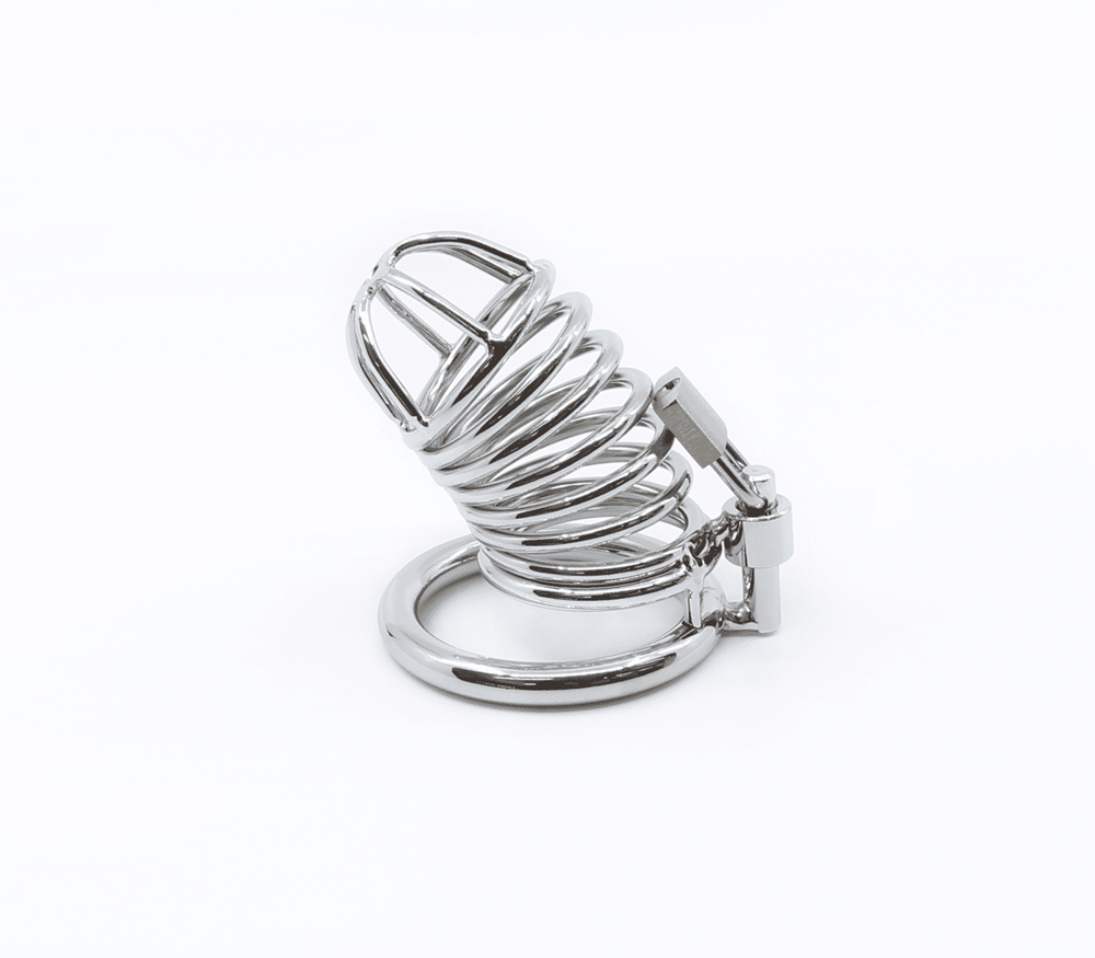 Love In Leather Chrome Male Chastity Cock Cage - 40mm - Male Chastity