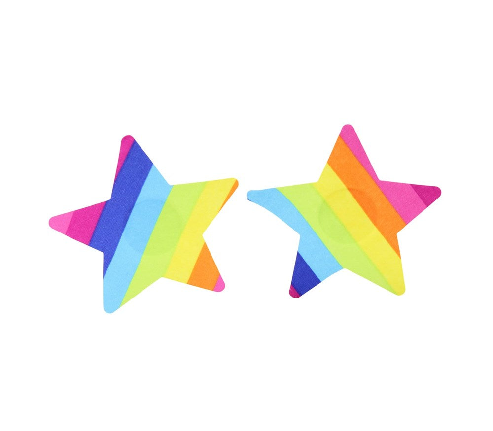 Love In Leather Rainbow Satin Sexy Nipple Pasties - - Breast and Nipple Toys