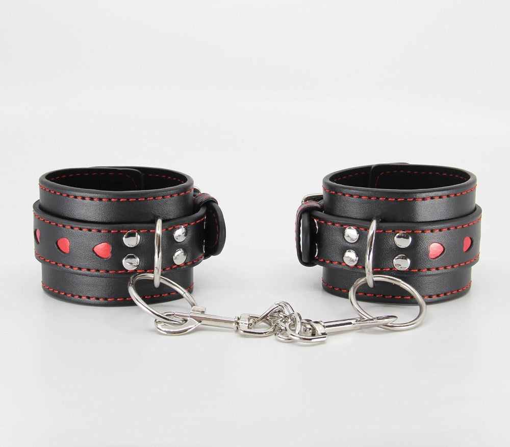 Berlin Baby Metallic Heart Bondage Wrist Cuffs - Default Title - Cuffs And Restraints