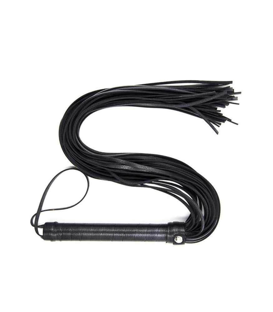 Berlin Baby Long Faux Leather Bondage Flogger - - Whips And Crops