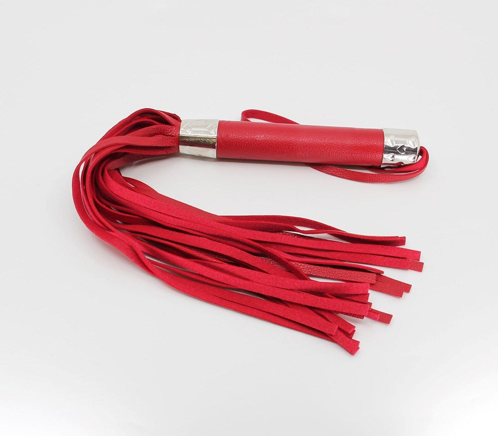 Berlin Baby Metal Tipped BDSM Play Heart Flogger - Red - Whips And Crops