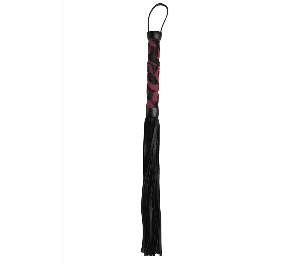 Berlin Baby Animal Print Bondage Flogger - Red Zebra - Whips And Crops