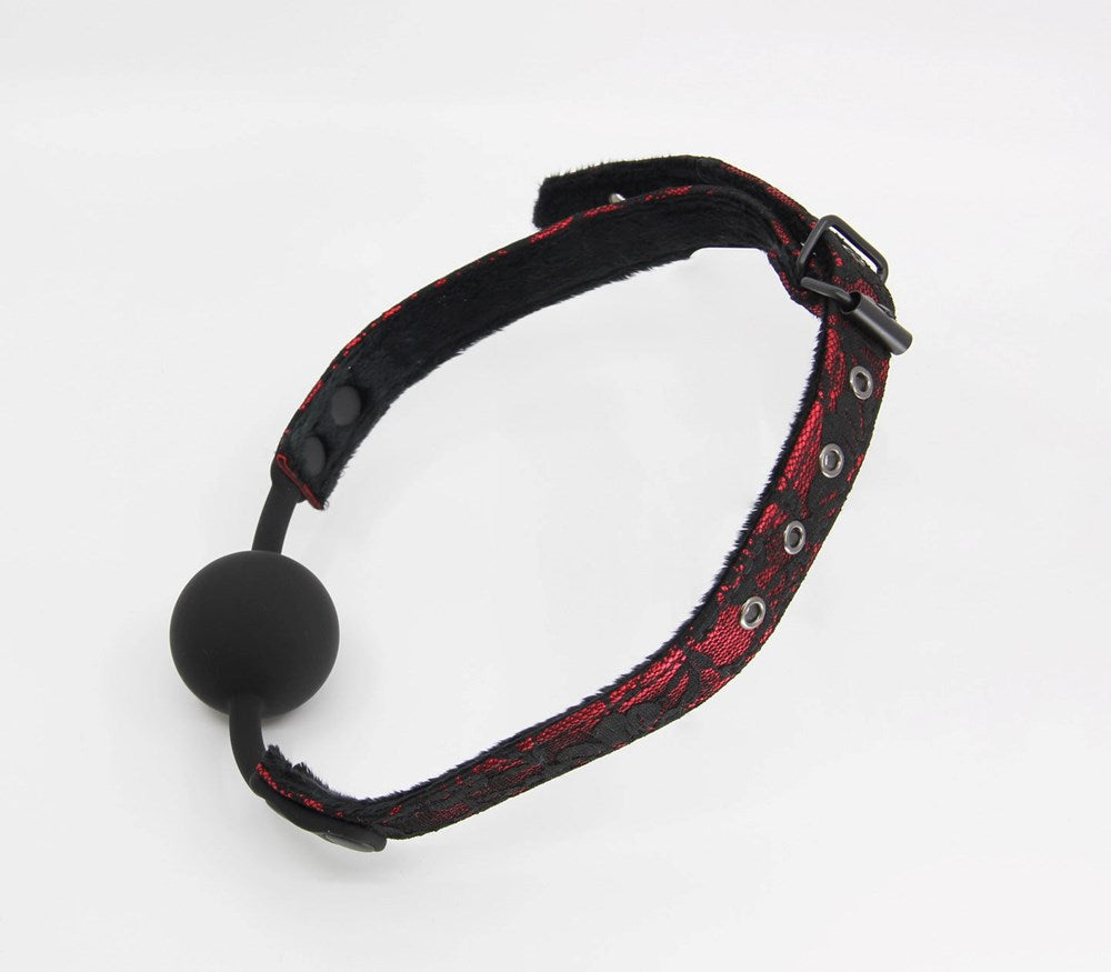 Berlin Baby Satin & Lace Silicone Ball Gag - Bondage Gags and Bits