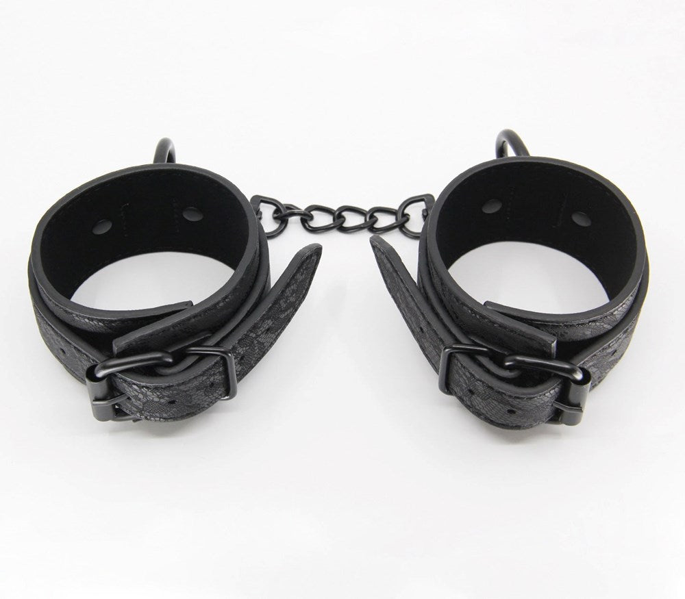 Berlin Baby Black Lace Printed Wrist Restraints - - Cuffs And Restraints