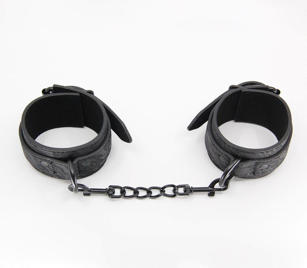 Berlin Baby Black Lace Printed Wrist Restraints - - Cuffs And Restraints