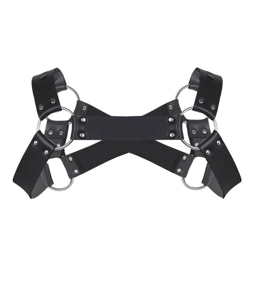 Love In Leather Mens Cross Front Neoprene Body Brace - - Cuffs And Restraints